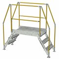Vestil 3 Step Galvanized Steel Cross-Over Ladder 78"x72.15" 500lb Capacity COL-3-26-33-HDG